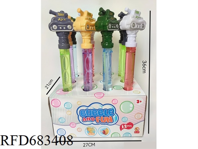 36CM WHISTLE TANK BUBBLE STICK 12PCS