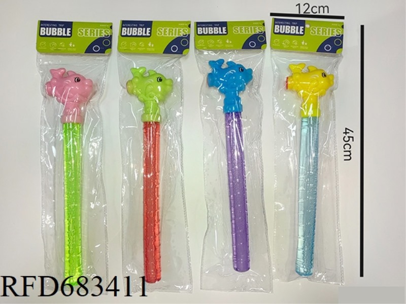 35CM WHISTLE DOLPHIN BUBBLE STICK (PVC ULTRA-TRANSPARENT CARD HEAD BAG)