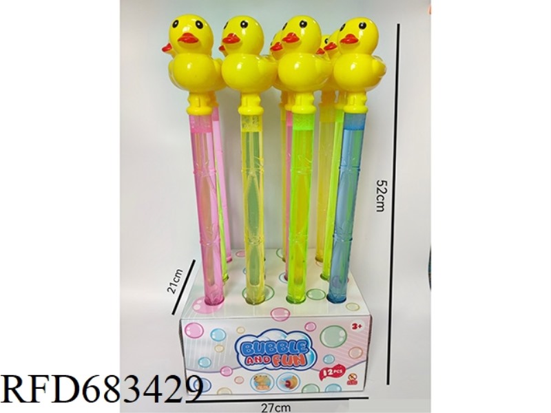 51.5CM WHISTLE, RHUBARB DUCK BUBBLE STICK, 12PCS