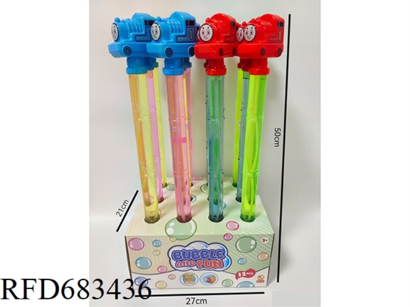 50CM WHISTLE BIG THOMAS BUBBLE STICK 12PCS