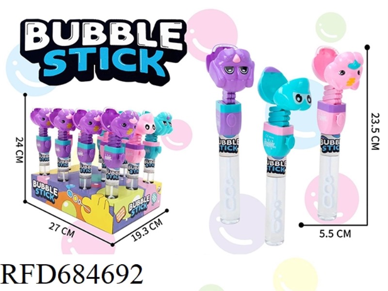 STRETCHABLE ANIMALS/BUBBLE STICKS 12PCS