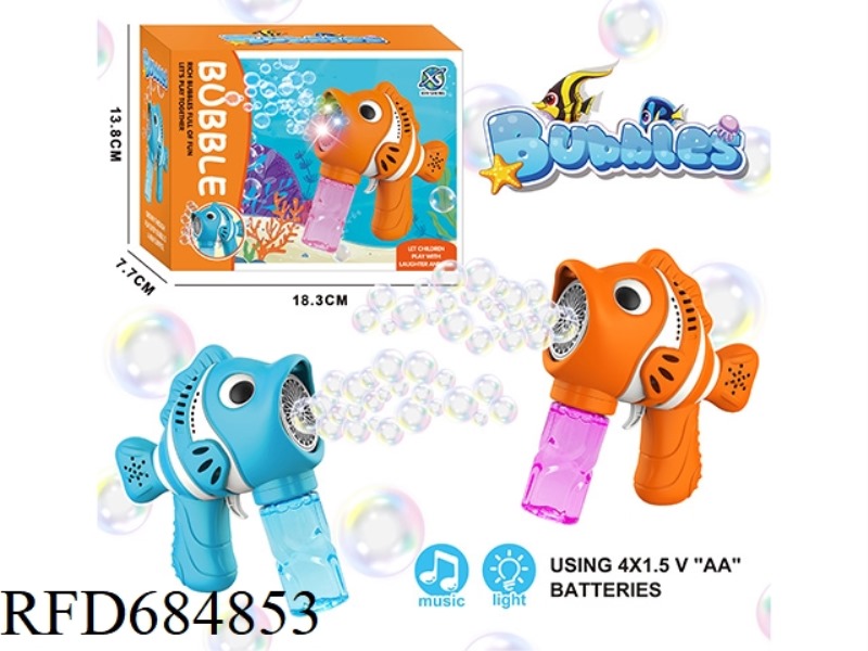 Porous clownfish bubble gun (20 holes) 4*AA battery 50ml *1