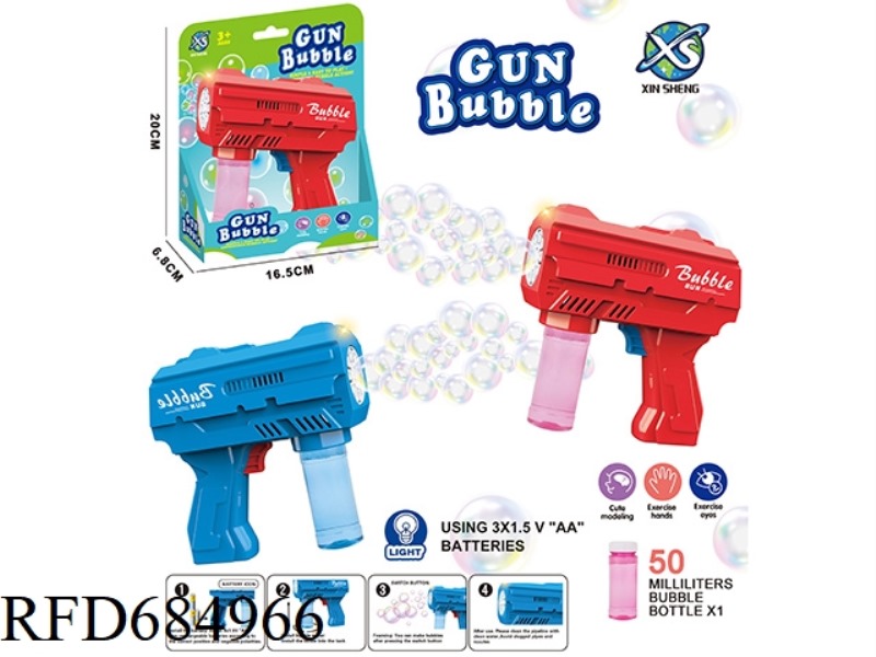 SPACE BUBBLE GUN (10 HOLES) 3*AA BATTERY 50ML *1