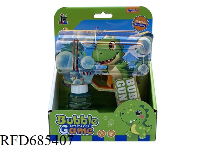 8-HOLE DINOSAUR BUBBLE GUN 55ML *1