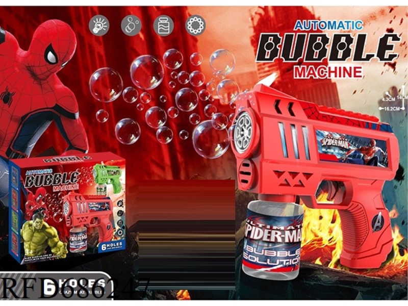 6-HOLE SPIDER-MAN SPACE BUBBLE GUN