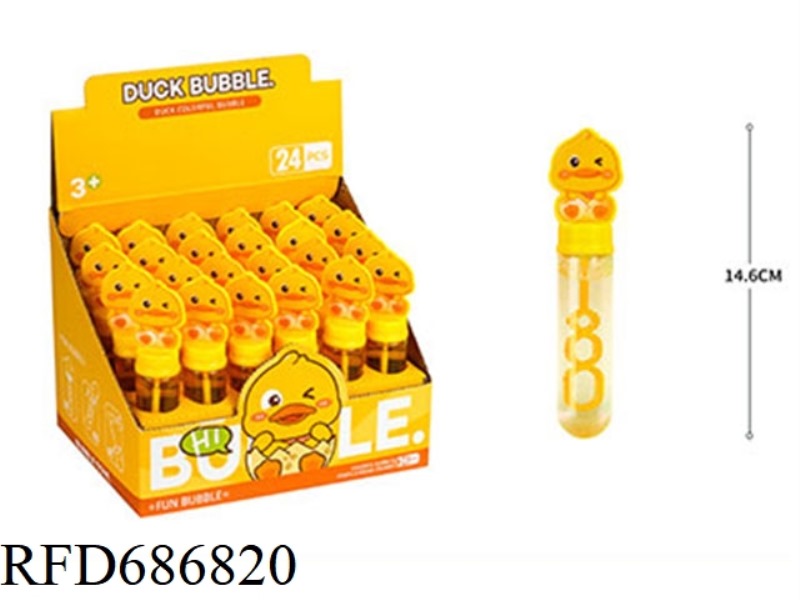 A BOX OF 24 PIECES OF 35ML SMALL EGGSHELL DUCK BUBBLE STICKS