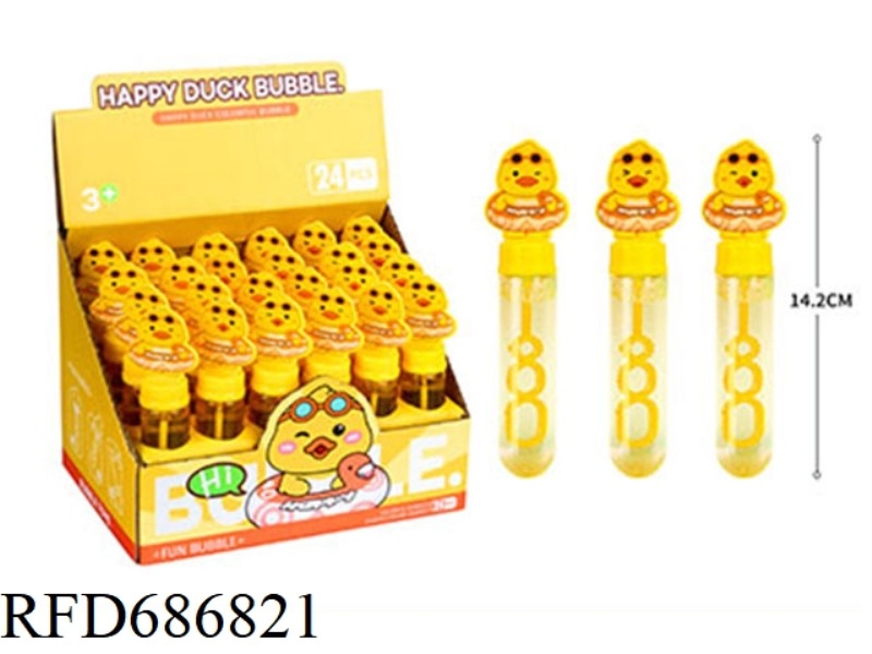 A BOX OF SWIMMING RING CUTE DUCK BUBBLE STICKS, 24 PIECES, 35ML