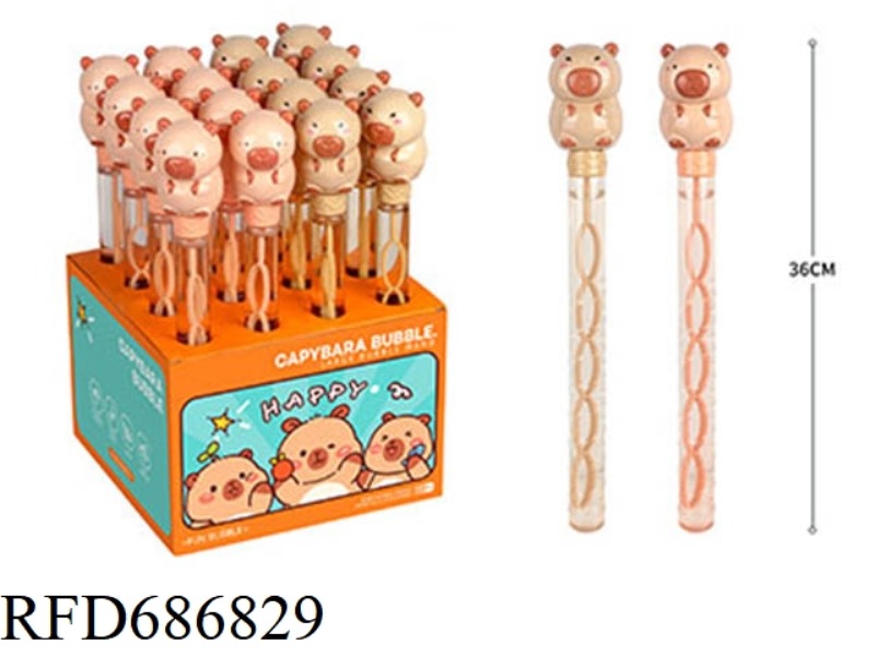 16 CAPYBARA CARTOON BUBBLE STICKS PER BOX, 120ML