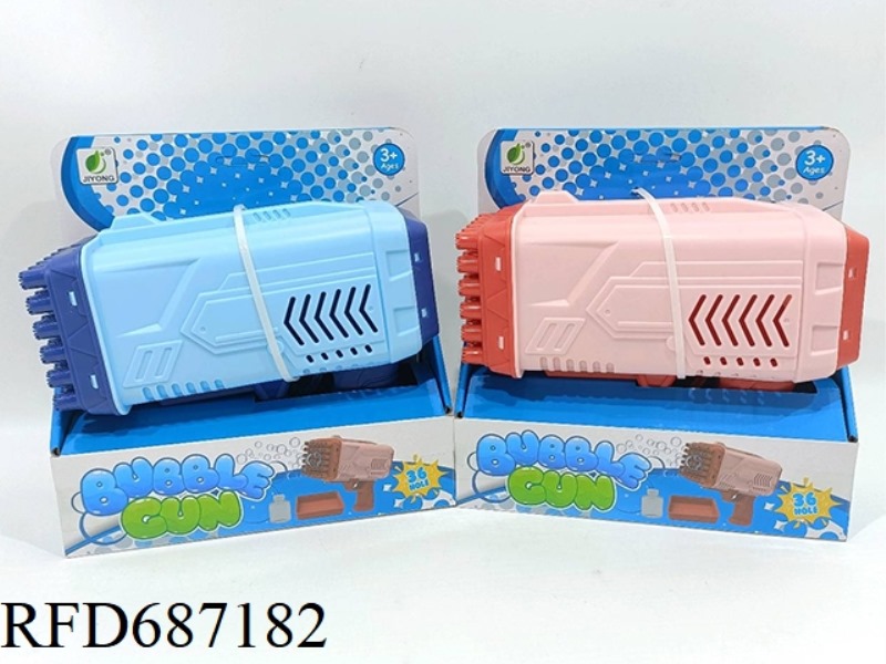 36 HOLE SEMI-AUTOMATIC BUBBLE GUN, EQUIPPED WITH 1 BOTTLE OF 100ML BUBBLE WATER
