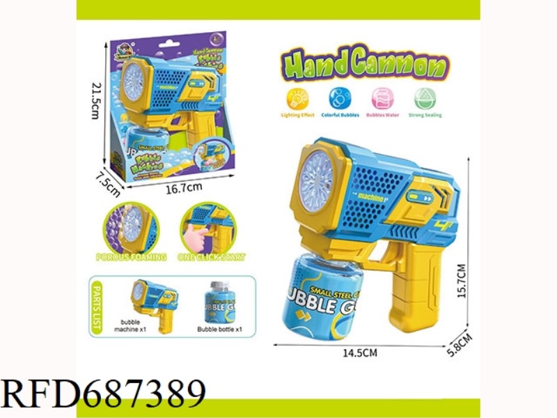 FULLY AUTOMATIC BLUE MECHANICAL BUBBLE GUN (WITH 1 BOTTLE OF 90ML BUBBLE WATER)