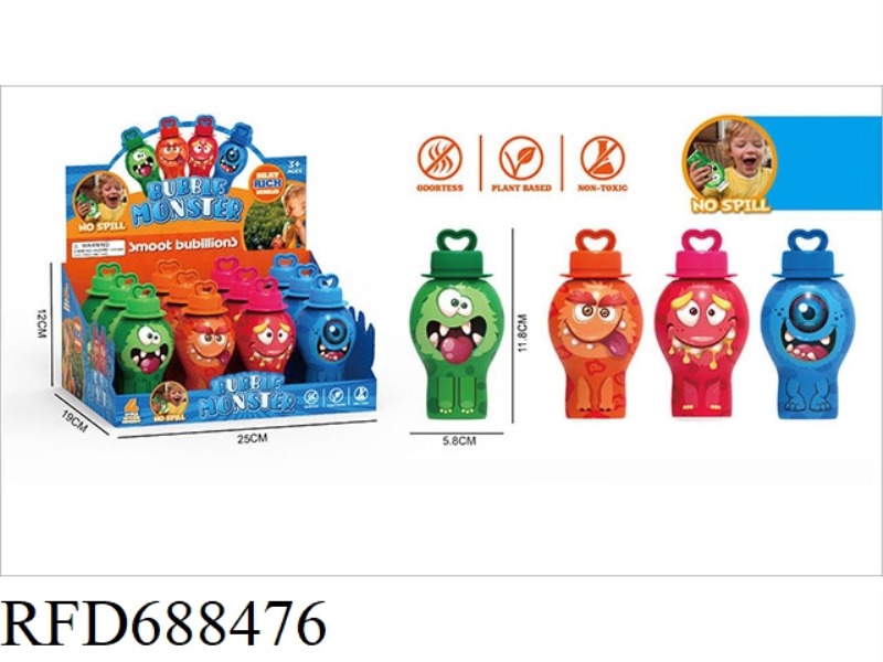 MONSTERS DON'T SPILL BUBBLE BOTTLES