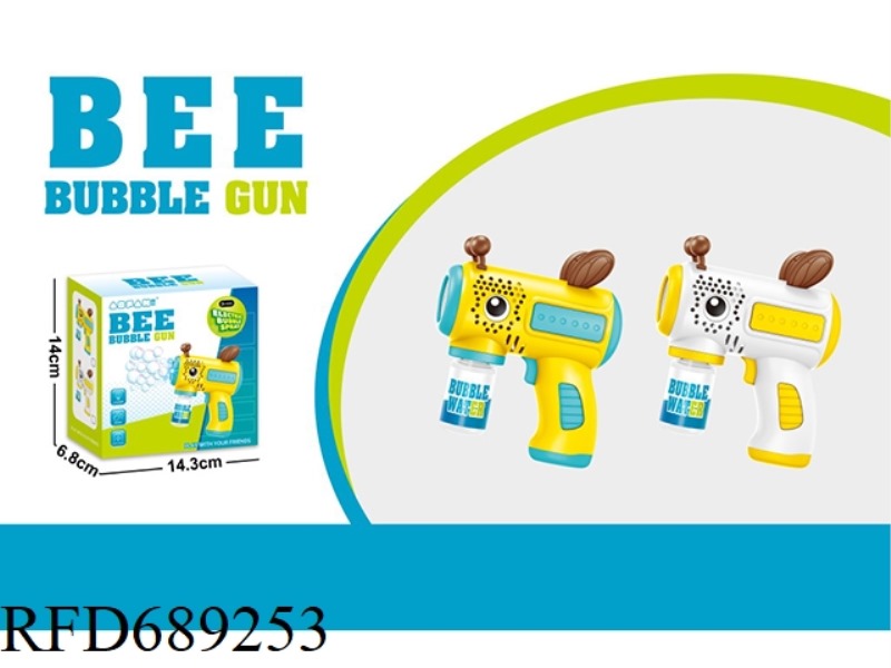 6-POLE BEE TPR SOFT RUBBER BUBBLE GUN, 2-COLOR MIXED, 1 BOTTLE OF 60ML BUBBLE WATER (ABS)