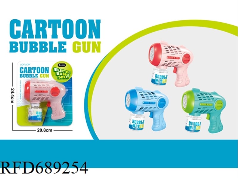 CIRCLE BUBBLE GUN 3 COLOR MIX 1 BOTTLE 90ML BUBBLE WATER