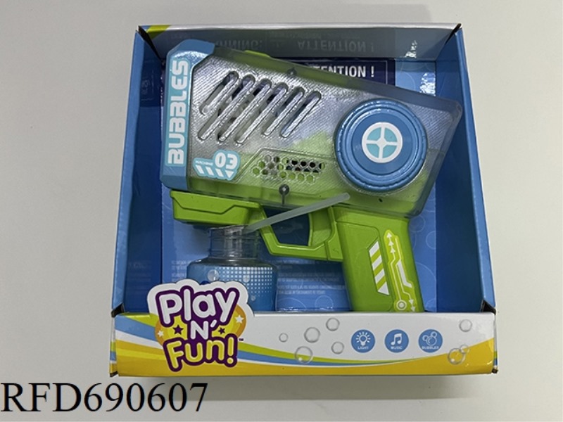 ELECTRIC TRANSPARENT LIGHT POROUS FASHIONABLE BUBBLE GUN