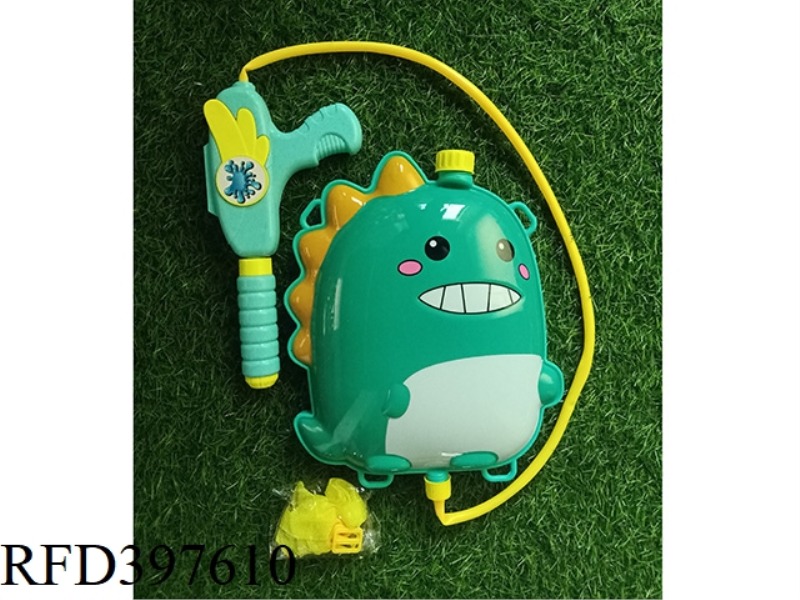 GREEN CARTOON DRAGON PULL BACKPACK WATER GUN