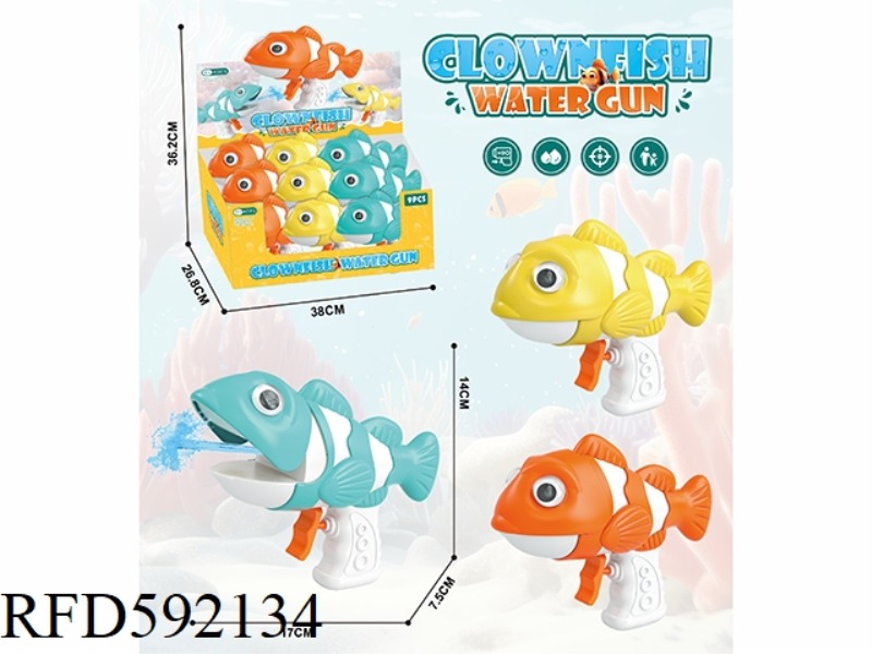 9 CLOWNFISH WATER GUNS/BOX