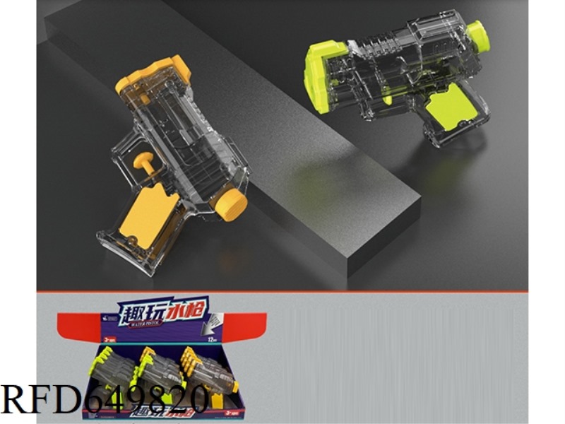 TRANSPARENT SMALL WATER GUN 12PCS