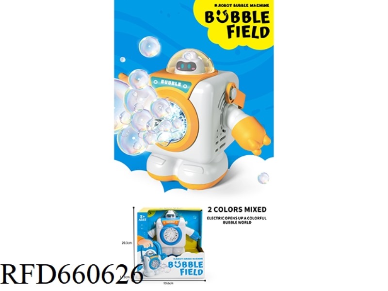 ELECTRIC ROBOT BUBBLE MACHINE (WITH LIGHTS) 120ML BUBBLE WATER ENGLISH VERSION