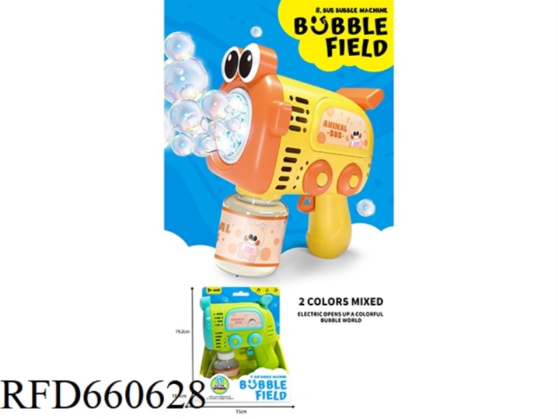 ELECTRIC BUS BUBBLE GUN (WITH LIGHTS) 80ML BUBBLE WATER ENGLISH VERSION