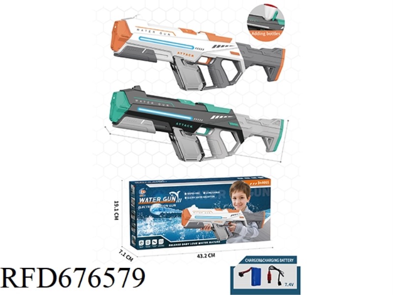 ELECTRIC WATER GUN WITH ELECTRIC CONTINUOUS FIRING AND MANUAL AUTOMATIC INTEGRATION