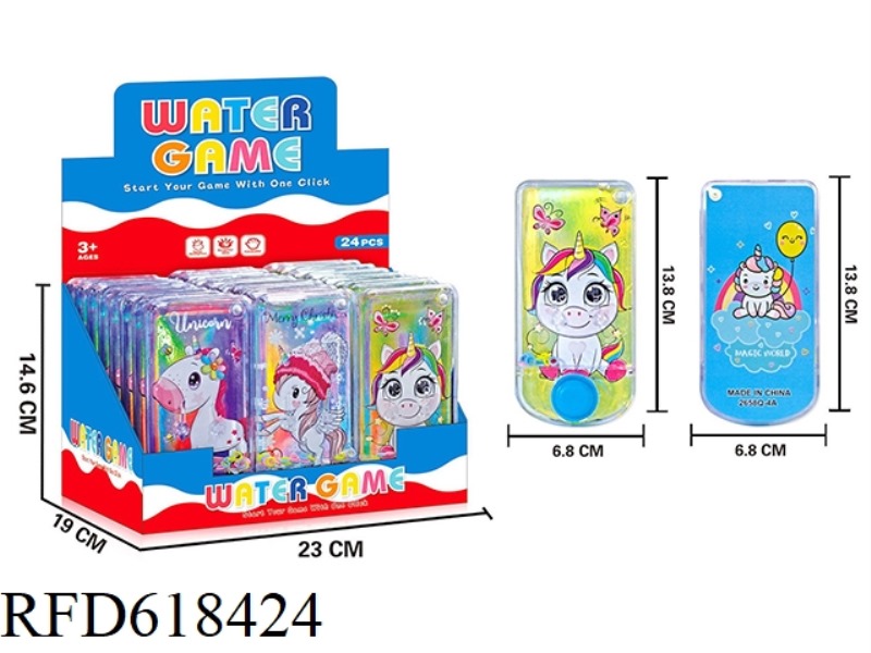 24 TRANSPARENT WATER MACHINES (UNICORNS)