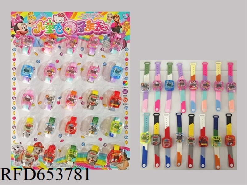 APPLE ELECTRONIC WATCH WITH 4-COLOR SILICONE STRAP (25PCS)