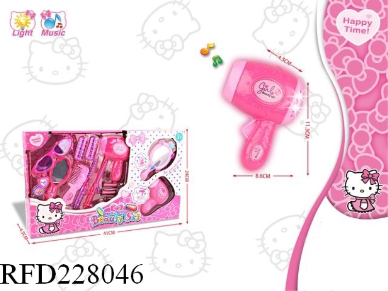 HAIR DRYER ORNAMENT SET WITH LIGHT AND MUSIC