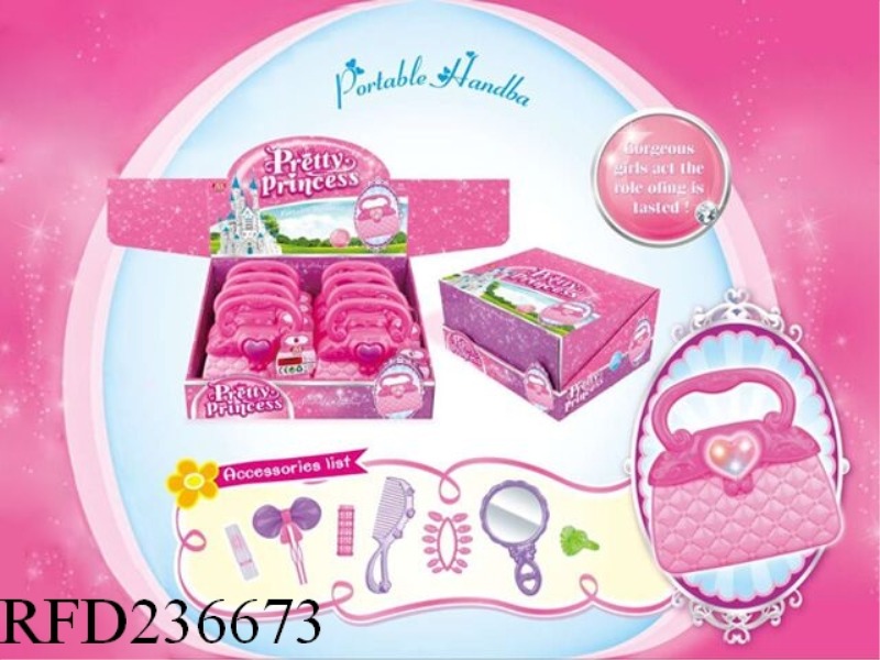 PRINCESS BAG WITH LIGHT+ACCESSORIES 8PCS
