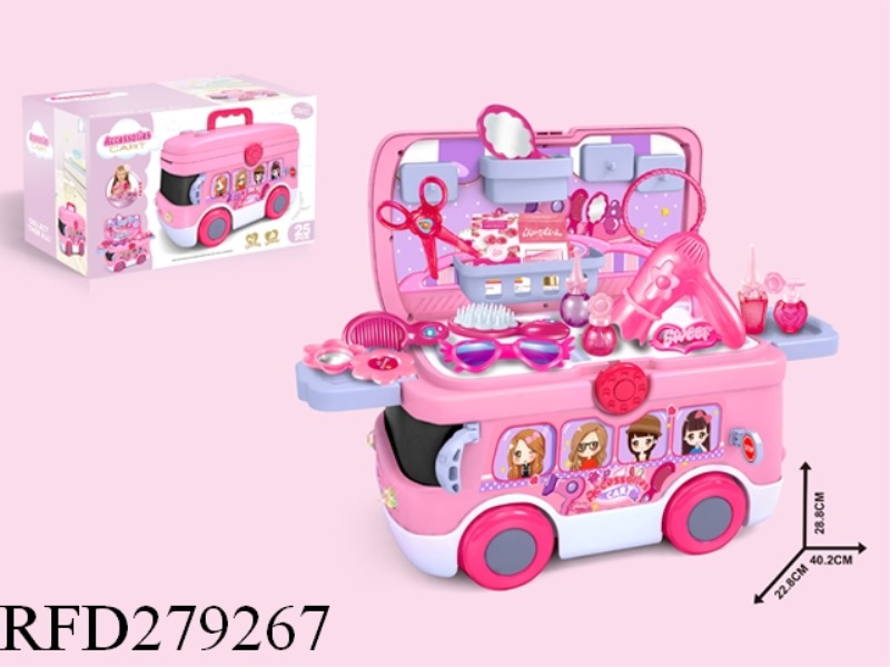 ORNAMENT BUS SET WITH LIGHT AND MUSIC(INCLUDE BATTERY)25PCS