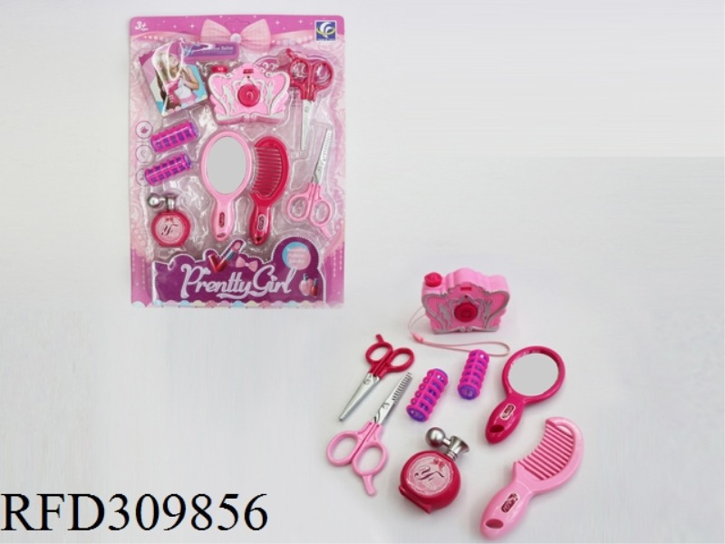 CAMERA ORNAMENT SET WITH LIGHT AND MUSIC 8PCS