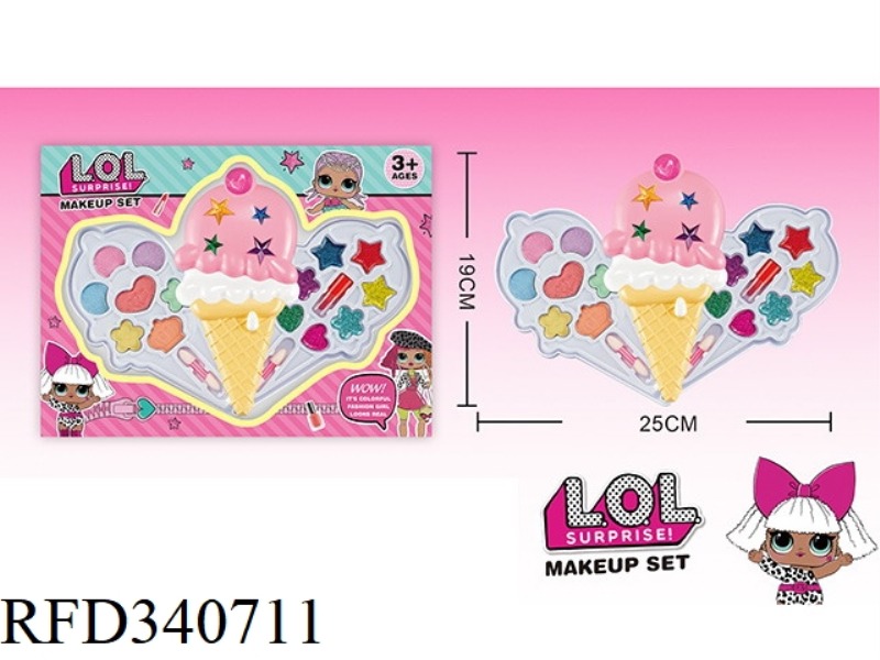 LOL SURPRISE CHILDREN'S 3-LAYER MAKEUP SET (ICE CREAM SHAPE)