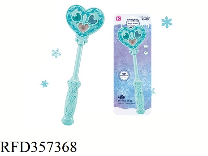 SOLID COLOR ICE AND SNOW PEACH HEART MAGIC WAND