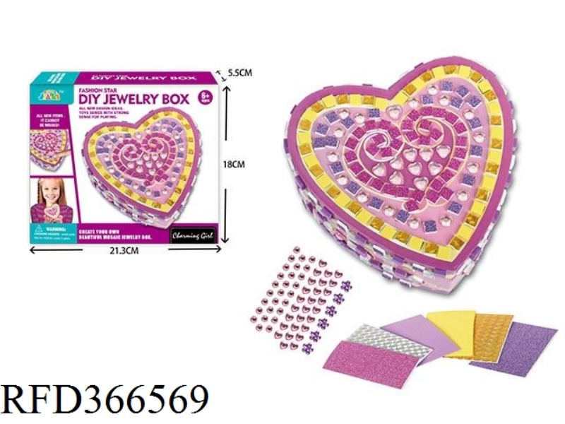 CREATIVE PEACH HEART-SHAPED MOSAIC STICKER BOX