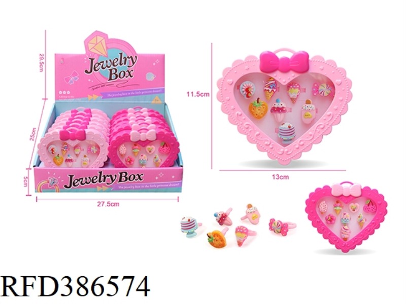 GIRL ACCESSORIES-CHILDREN'S CARTOON ICE CREAM RING 12PCS
