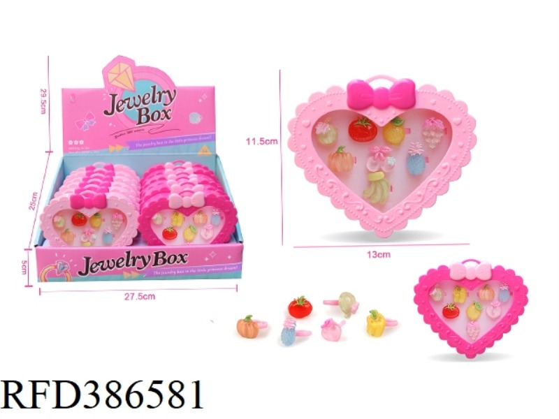 GIRL ACCESSORIES-CHILDREN'S CARTOON FRUIT RING 12PCS