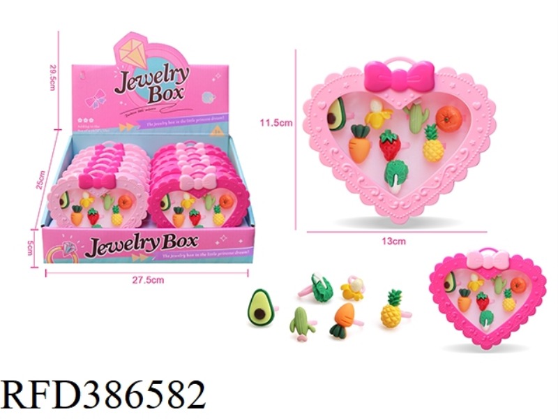 GIRL ACCESSORIES-CHILDREN'S CARTOON FRUIT RING 12PCS