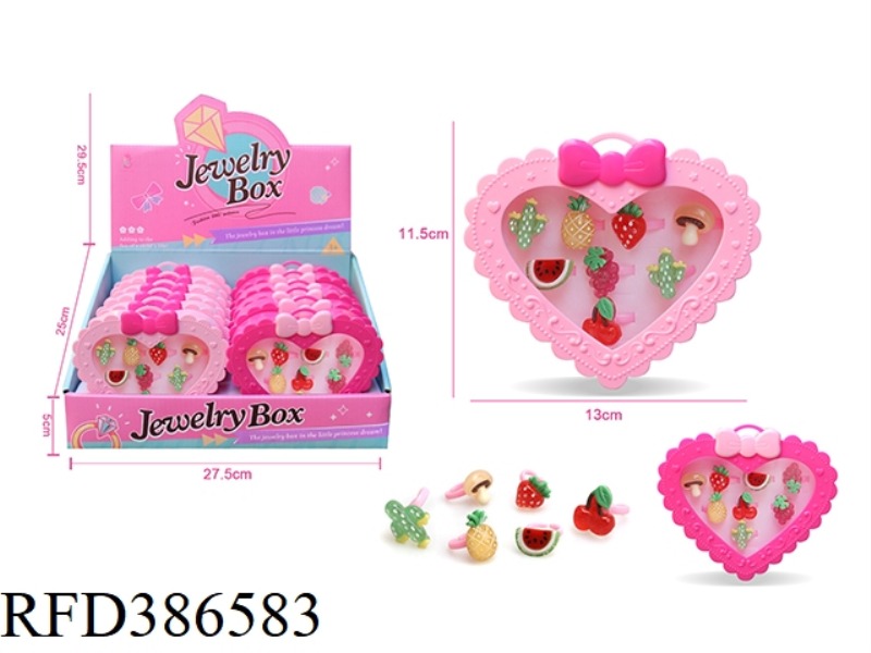 GIRL ACCESSORIES-CHILDREN'S CARTOON FRUIT RING 12PCS