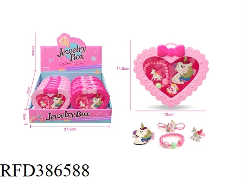 GIRL ACCESSORIES-UNICORN HAIRPIN RING BRACELET SET 12PCS