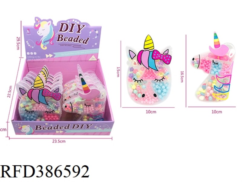 GIRL'S ACCESSORIES-UNICORN DIY BEADED 12PCS