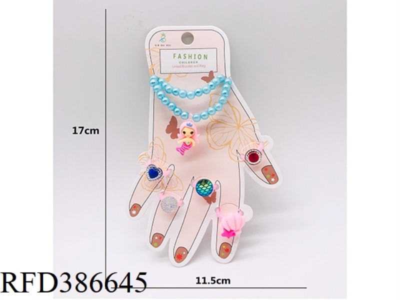 GIRL JEWELRY-MERMAID BRACELET RING SET