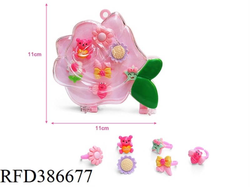 GIRL JEWELRY-ROSE FLOWER CARTOON RING BOX