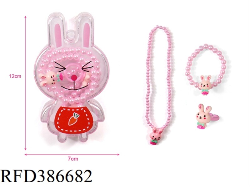 GIRL ACCESSORIES-RABBIT BOX NECKLACE RING SET