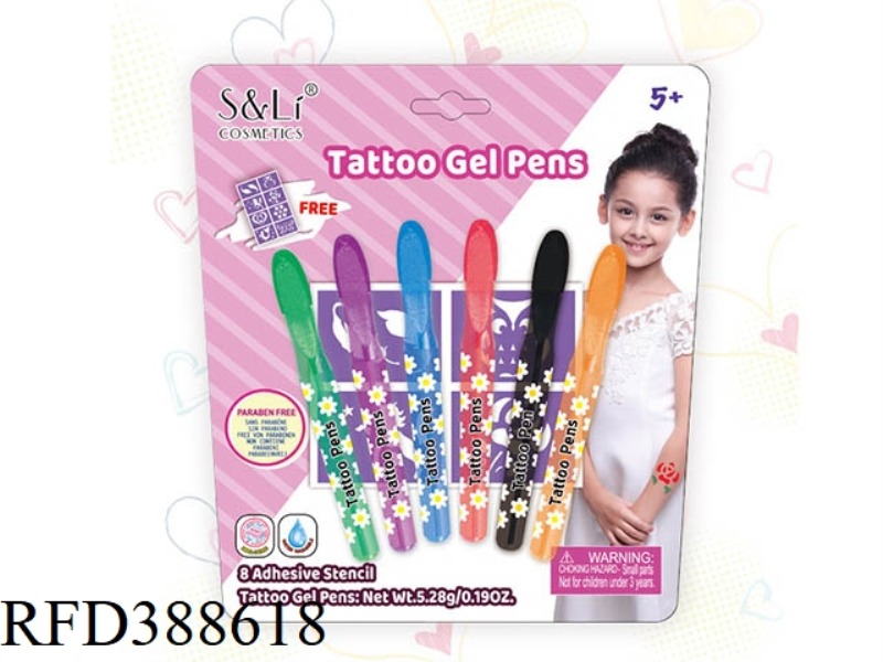 SET OF 8 TATTOO PENS