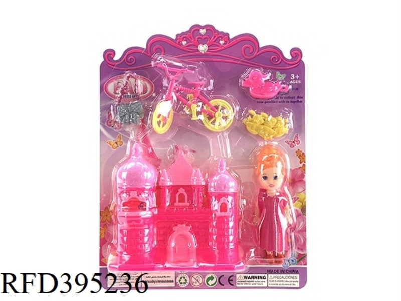 CASTLE + LITTLE PRINCESS + SMALL BICYCLE