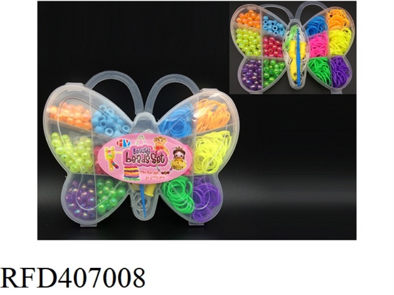 BUTTERFLY BOX GIRL BEADING + RUBBER BAND