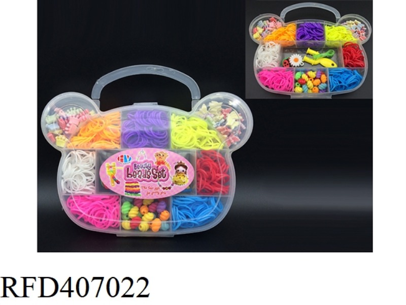 LITTLE BEAR BOX GIRL BEADS + RUBBER BAND