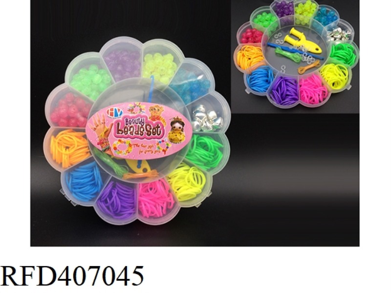 FLOWER BOX GIRL BEADING + RUBBER BAND