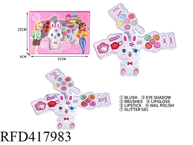 THREE LAYERS OF BUNNY CHILDREN'S MAKE-UP COSMETICS