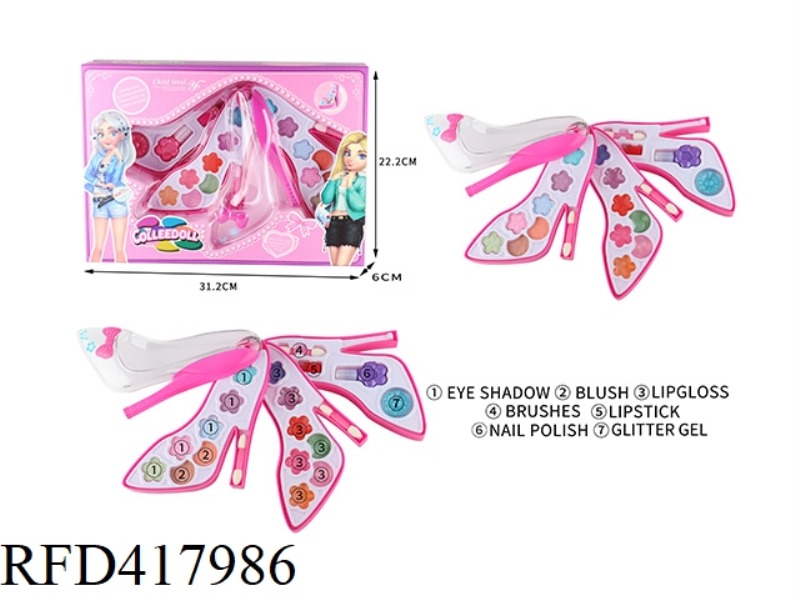 THREE LAYERS OF HIGH-HEELED SHOES CHILDREN'S MAKE-UP COSMETICS
