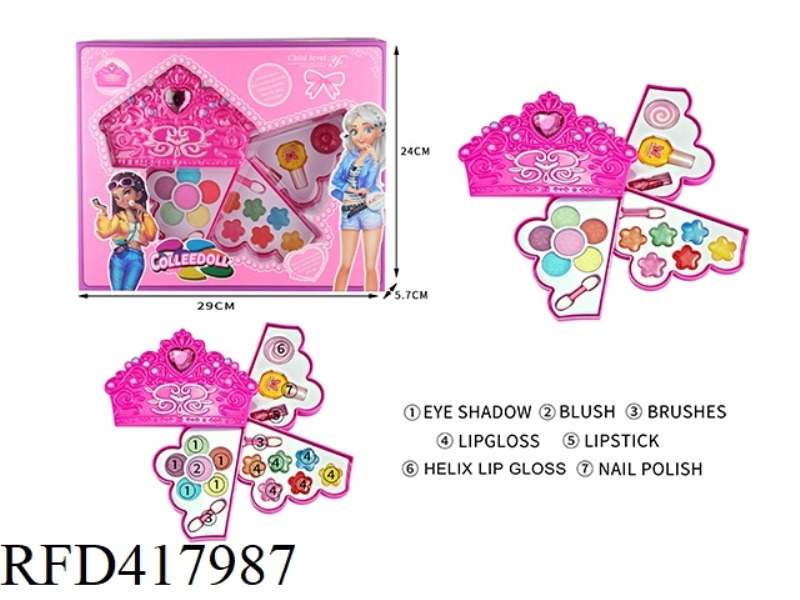 CROWN CHILDREN'S MAKE-UP COSMETICS THREE LAYERS